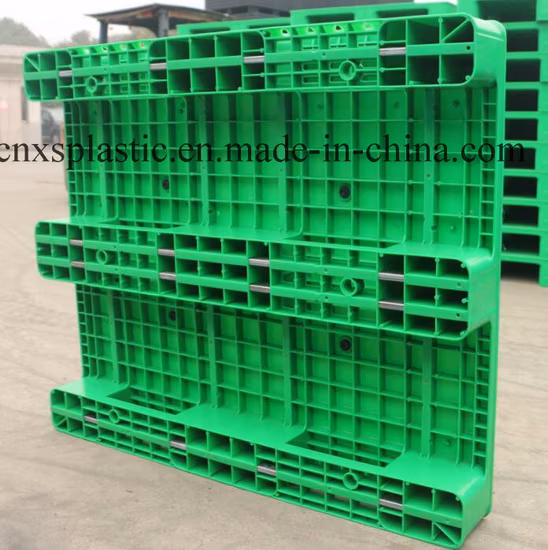 HDPE/PP 倉庫保管プラスチック パレット 3 つのランナー バック付き